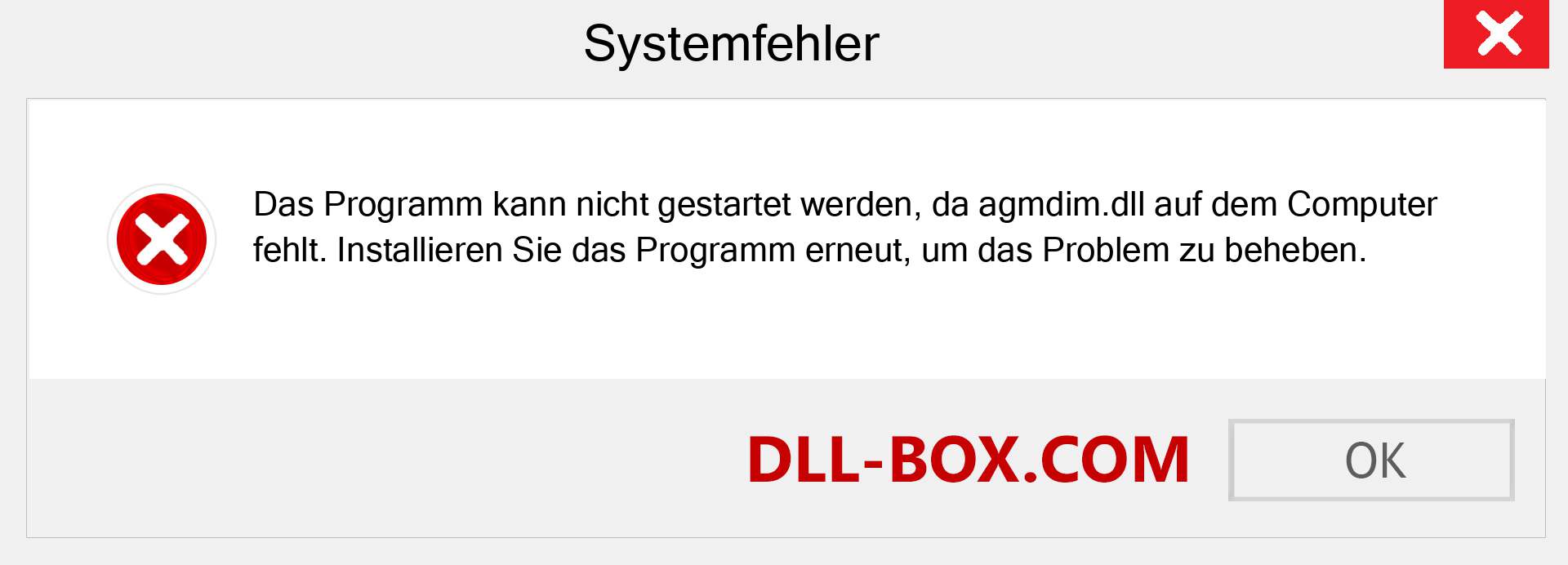 agmdim.dll-Datei fehlt?. Download für Windows 7, 8, 10 - Fix agmdim dll Missing Error unter Windows, Fotos, Bildern