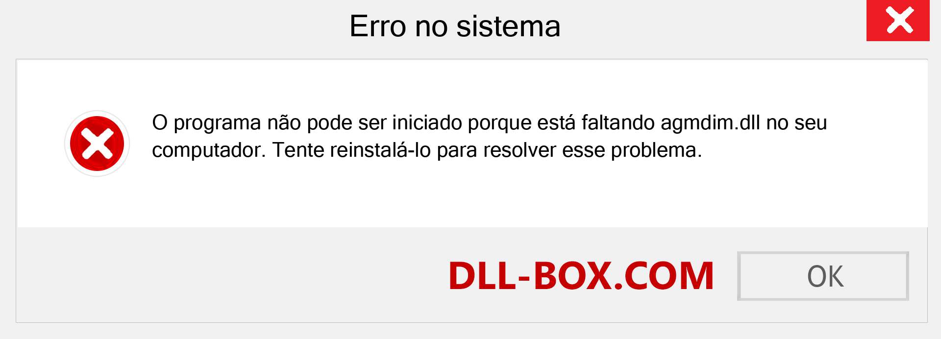 Arquivo agmdim.dll ausente ?. Download para Windows 7, 8, 10 - Correção de erro ausente agmdim dll no Windows, fotos, imagens